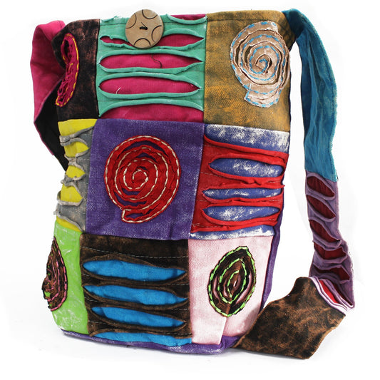 Ethnic Sling Bag - Purple / Spiral - Per case: 1.000 Piece